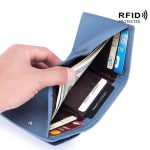 RFID card holder wallet sample opened for custom handbag manufacturing review